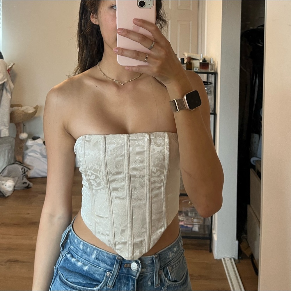 Princess polly white paisley corset top